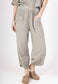 COTTON/LINEN BLEND TULIP HEM PANTS - 10-16 - LIGHT KHAKI