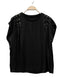 STUD PLEAT TEE - 10-16 - BLACK