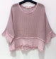LINEN MESH TOP - 10-16 - PINK