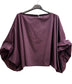 COTTON BLEND PUFF SLEEVE - 10-16 - BURGUNDY