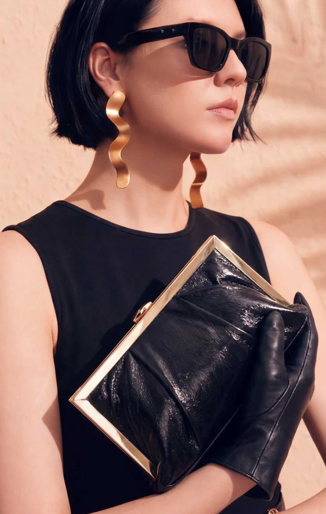RUCHED OCCASION BAG - BLACK