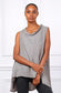 COWL DIP HEM LINEN TOP - 10-16 - TAUPE