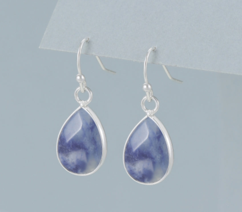 STONE DROP EARRINGS - BLUE