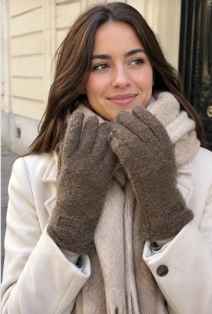 TEDDY GLOVES - COFFEE