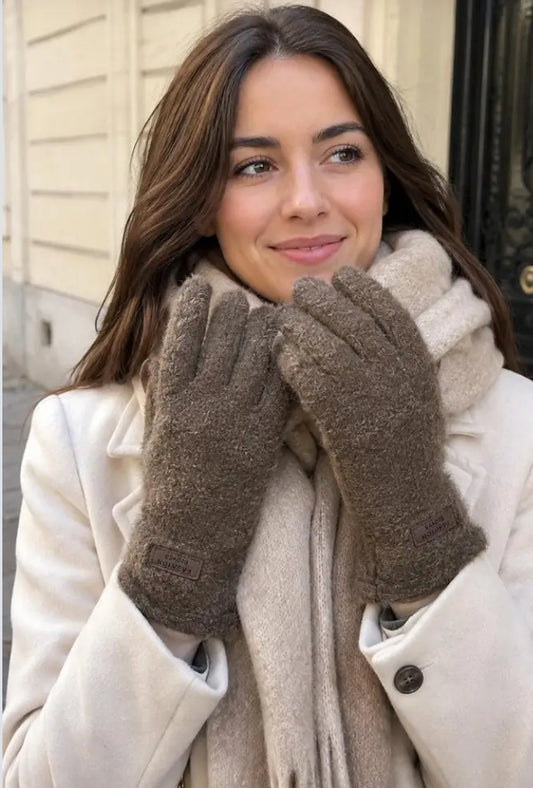 TEDDY GLOVES - COFFEE