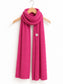 CASHMERE & MERINO WOOL BLEND BUTTON SCARF - FUSCHIA