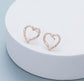 HAMMERED HEART STUDS - ROSE GOLD