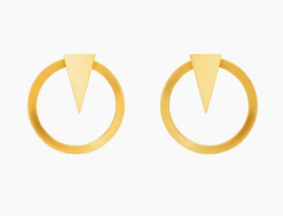 DNSK TRIANGLE CIRCLE EARRINGS