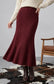 RIBBED MAXI SKIRT - 10-16 - BURGUNDY