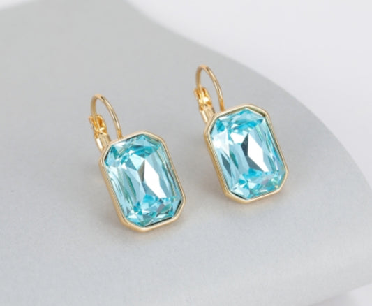 CRYSTAL DROP EARRINGS - BLUE