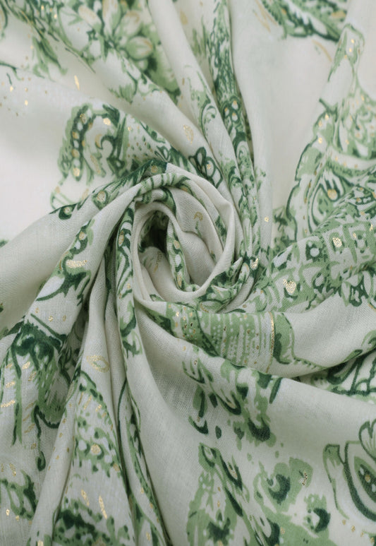 FOIL PRINT SCARF - KHAKI