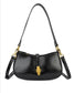 CLASP DETAIL DOUBLE STRAP BAG - BLACK