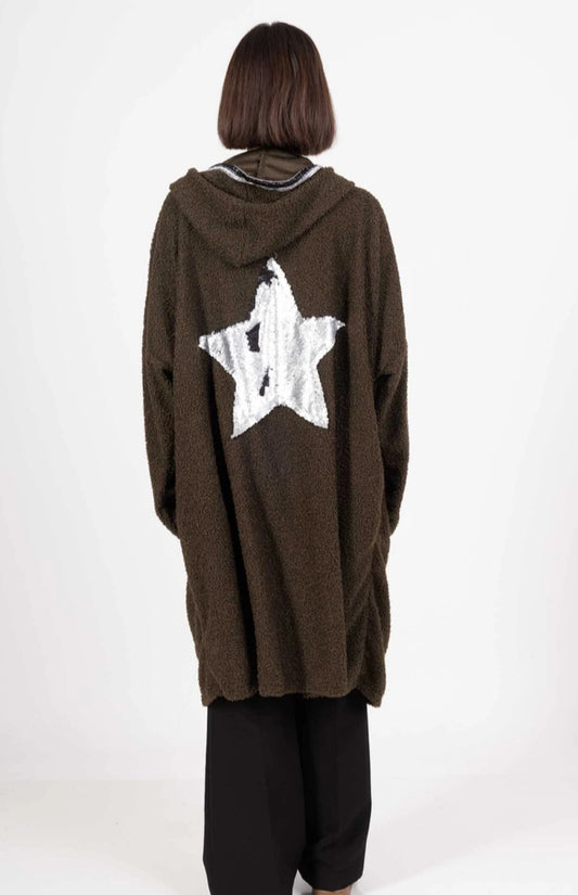 TEDDY SEQUIN STAR JACKET - 10-16/18 - KHAKI