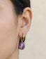 CRYSTAL HUGGIE EARRINGS- PURPLE