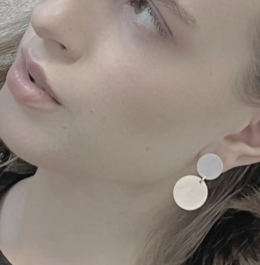 DNSK ASYMMETRIC DOT EARRINGS