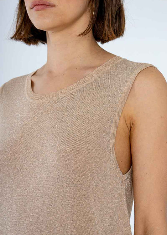 LUREX TANK TOP - 8-12 - BEIGE