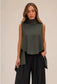 COWL TABBARD TOP - 10-14 - KHAKI