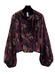 ANIMAL PRINT BOW TIE BLOUSE - 8-14 - MULBERRY