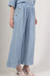 LINEN/COTTON BUTTON PALAZZO - 10-16 - BLUE