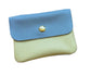LEATHER CARD WALLET - BLUE/LEMON