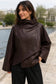 LEATHERETTE SIDE TIE JACKET - 10-16 - PLUM