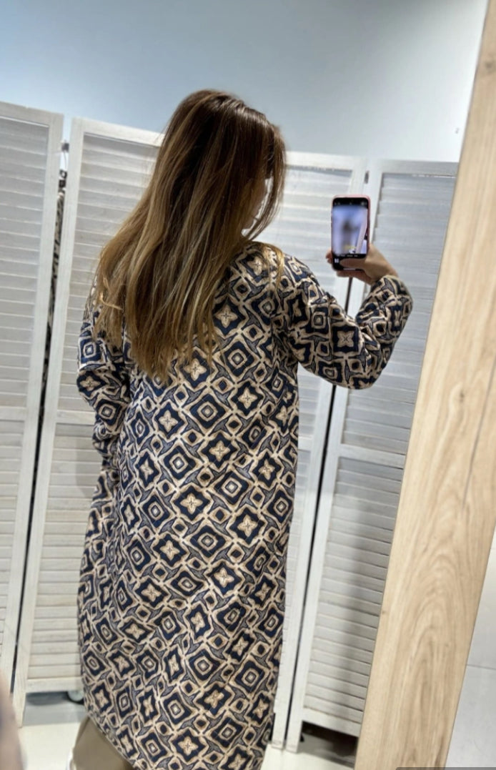 LONG QUILTED JACKET - 8-neat 14 - NAVY