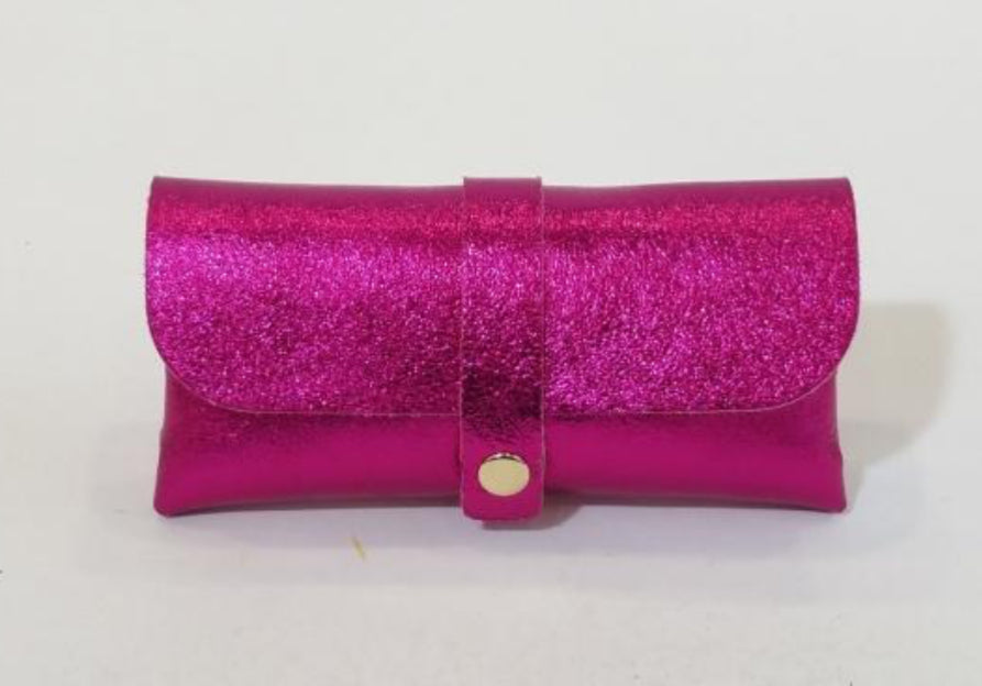 LEATHER GLASSES CASE - FUSCHIA - MADE IN ITALY