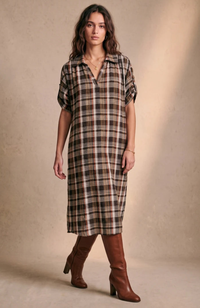COTTON BLEND SHIRT DRESS - 10-16 - CAMEL