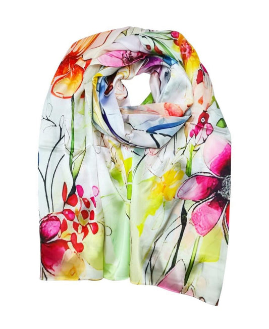 SATIN FLORAL SCARF