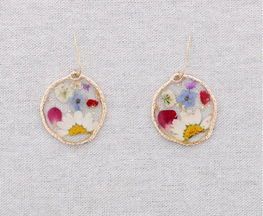 DRIED FLOWERS HOOK EARRINGS