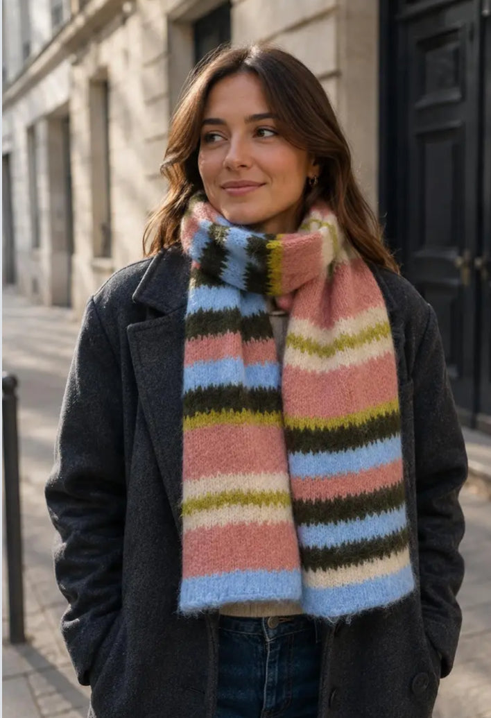 FLUFFY STRIPED SCARF