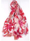 COTTON BLEND FLORAL SCARF - FUSCHIA