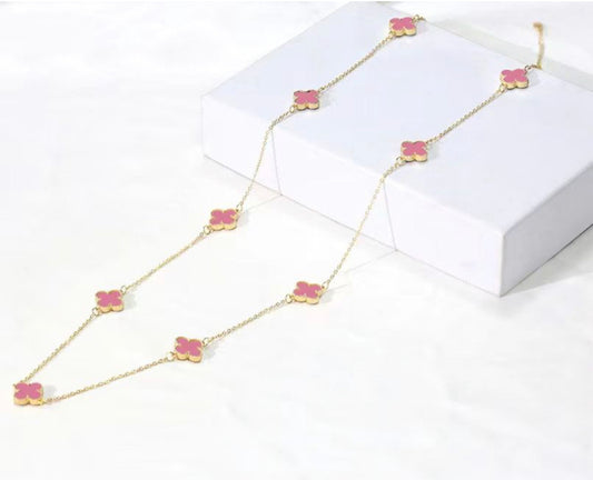 PINK LONG PETAL NECKLACE