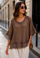 COTTON MESH TOP - 10-16 - CHOCOLATE