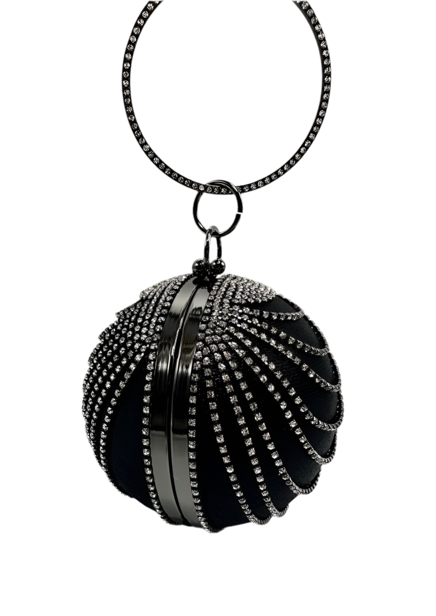 BLACK SPHERE CRYSTAL OCCASION BAG