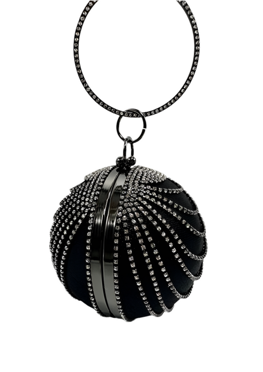 BLACK SPHERE CRYSTAL OCCASION BAG