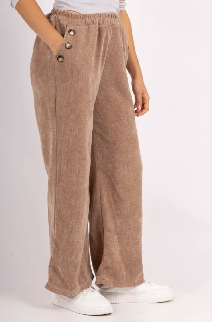 VELOUR PALAZZO- 10-16 - CAMEL