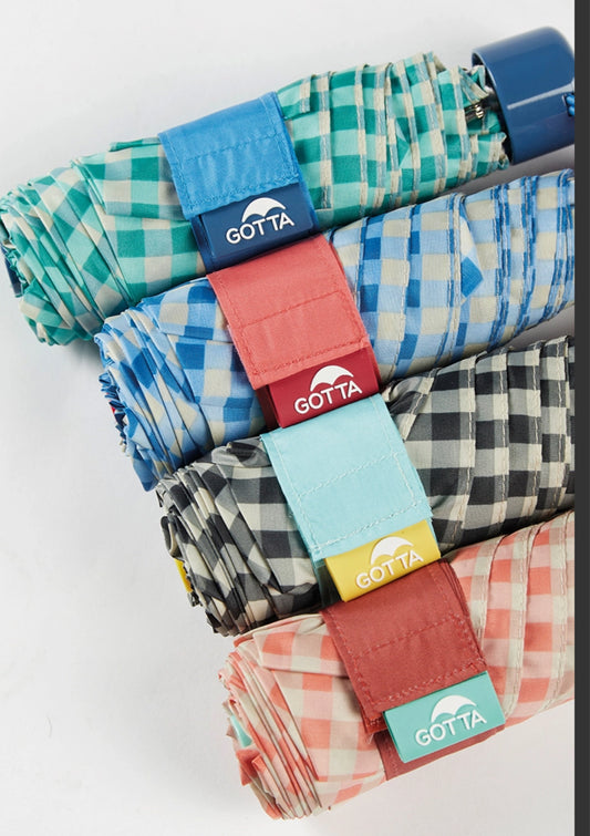 GINGHAM FOLDING UMBRELLA
