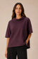 COWL COLLAR TOP - 10-14 - BURGUNDY