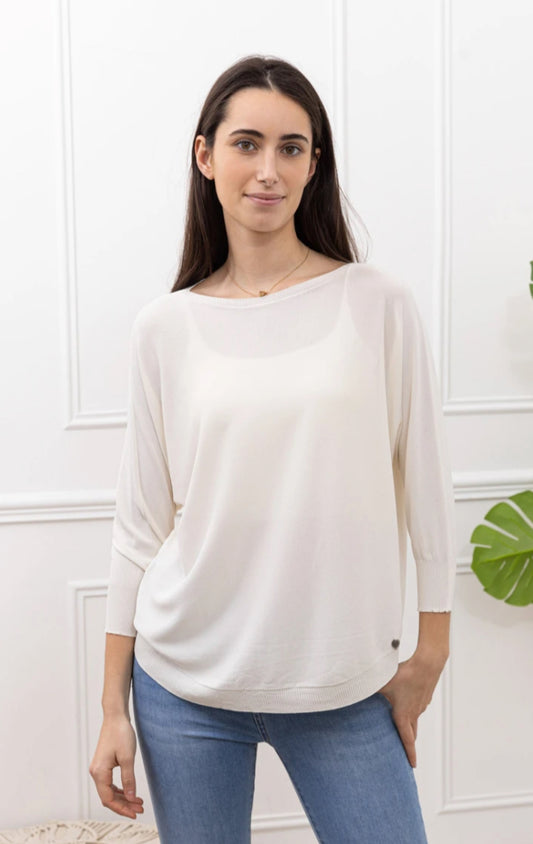 *SALE* CURVED HEM LIGHT KNIT - 8-16 - BEIGE