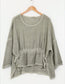 COTTON LINEN RUCHED TOP - 10-16 - KHAKI