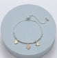 TOGGLE CHARM BRACELET - HEART,FLOWER, STAR