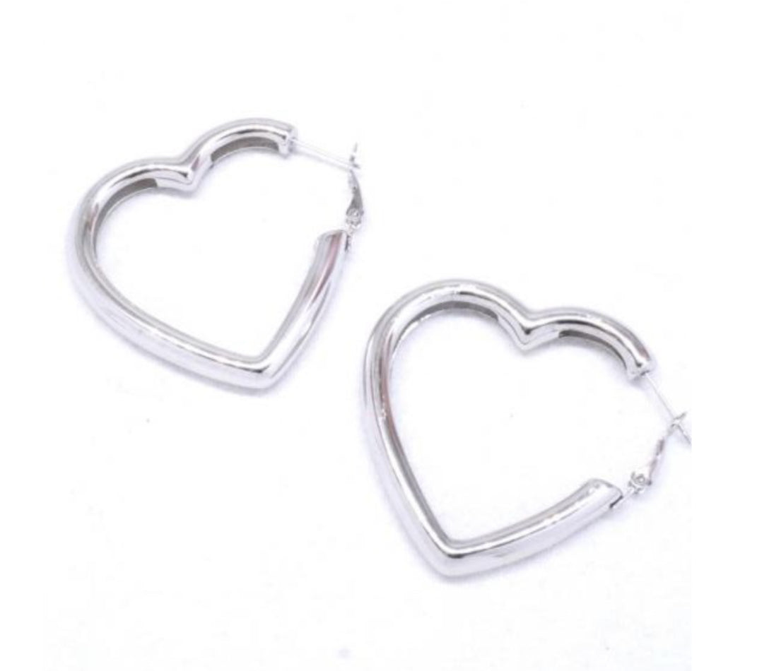 HEART HOOPS - SILVER