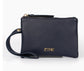 NAVY WRISTLET PURSE WITH PINK LINING