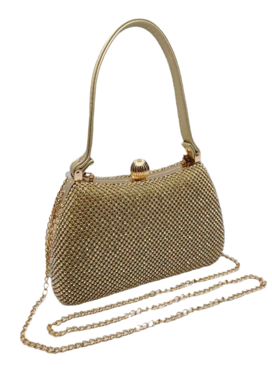 GOLD CRYSTAL OCCASION BAG