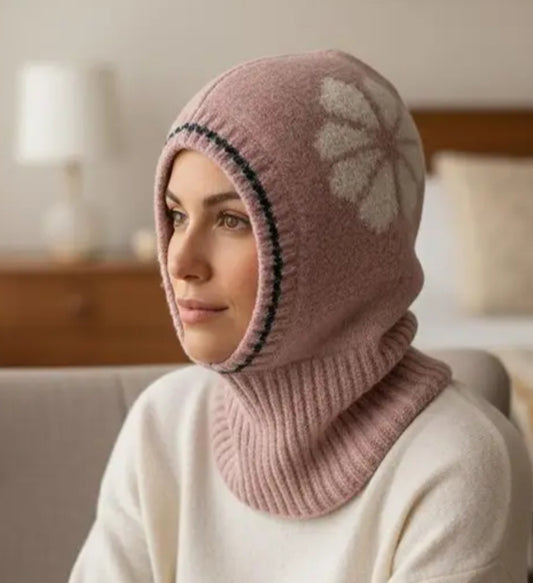 CASHMERE FLOWER BALACLAVA