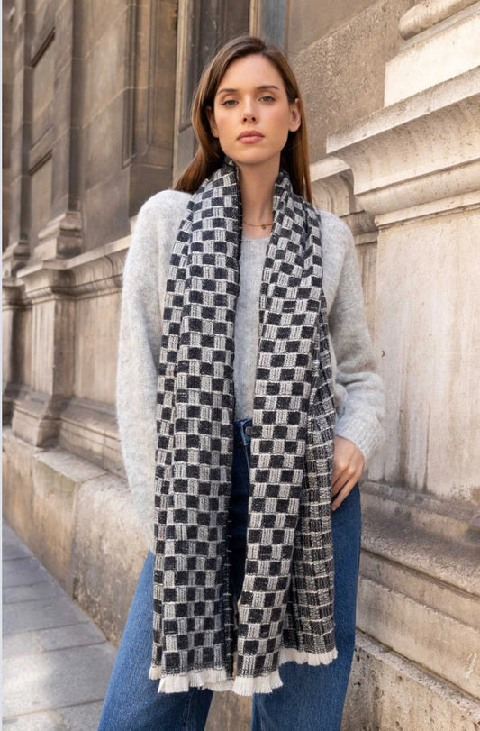WOVEN COSY SCARF - BLACK