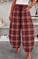 CHECK BARREL PANTS - 10-16 - BURGUNDY