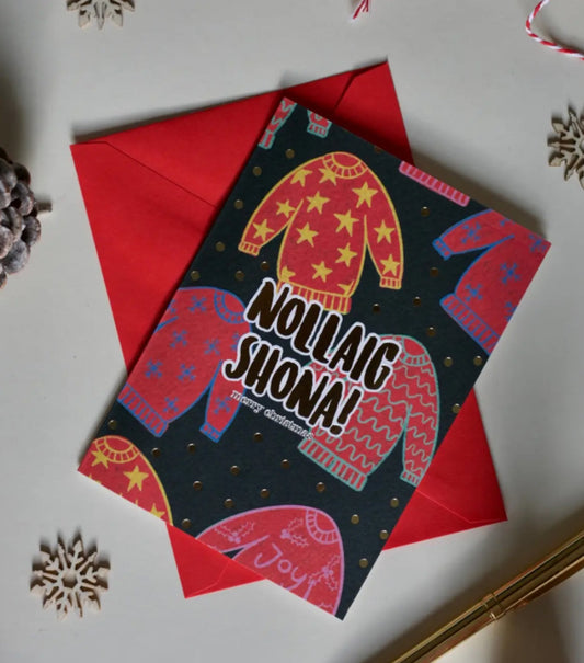 GOLD FOIL NOLLAIG SHONA CARD