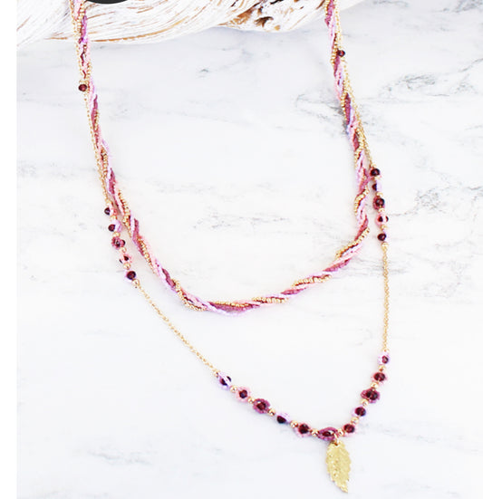 LAYERED NECKLACE - MAGENTA